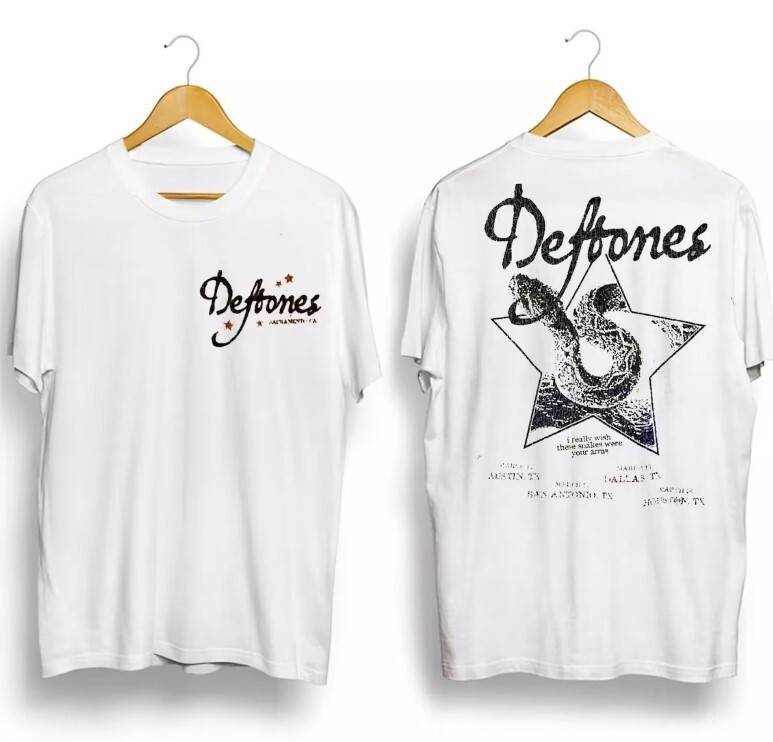 NEW!!! Deftones Texas Exclusive Double Sided 2025 Tour reprint Shirt