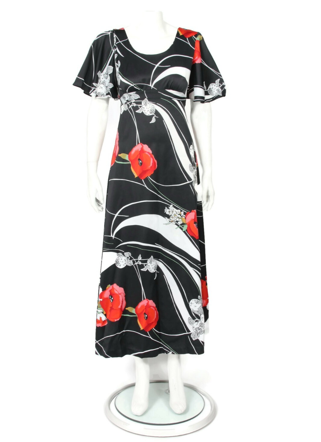 Vtg Mid Century Tori Richard Honolulu Liberty House Angel Sleeve Dress XS/6 /741