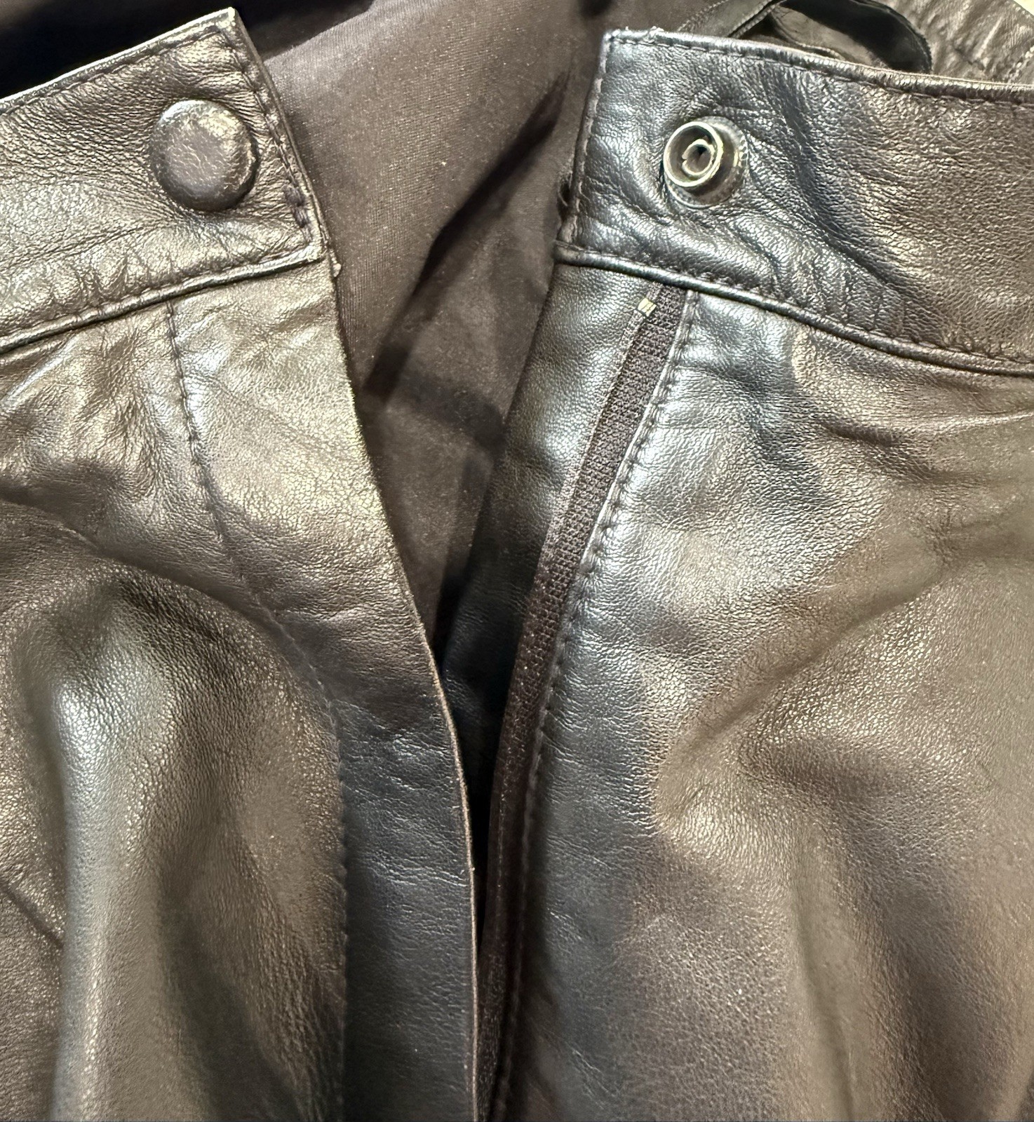 Vintage 80’s Kezia Black Leather Pants Women’s Size 12 Pleated High Waist