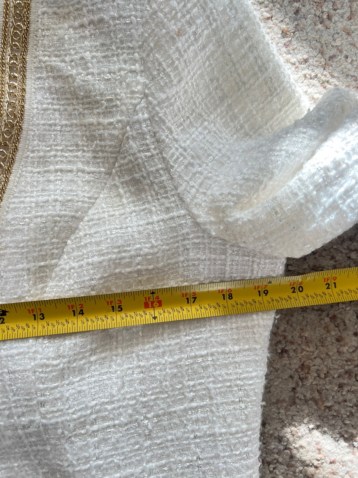 VNTG Elite Champagne White Tweed Blazer Church formal Business Old Money Sz 8