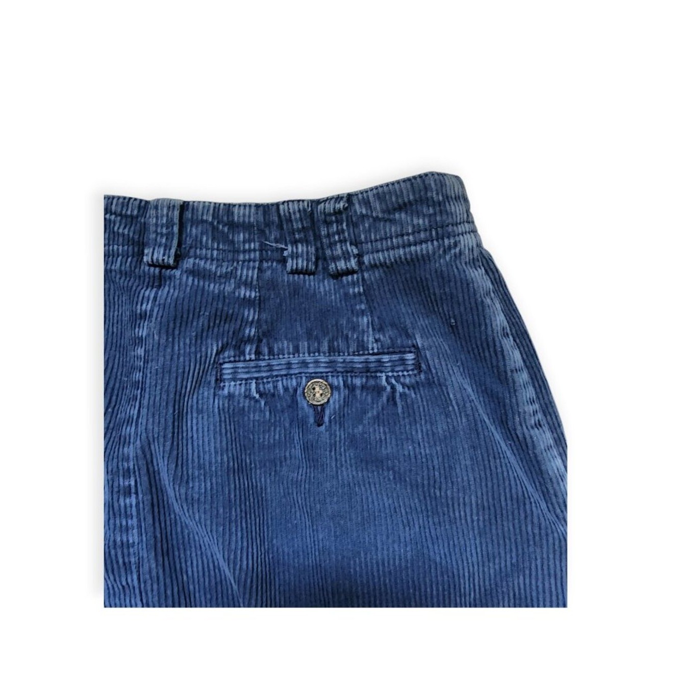Vintage Eddie Bauer Women’s Blue Corduroy Pull-On Crop Pants Size 8 Y2k
