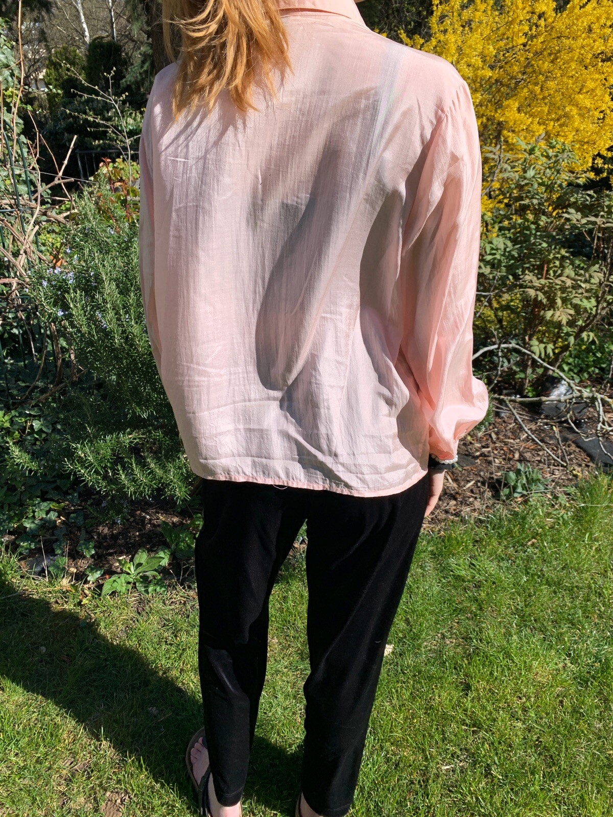 Ladies blouse shirt size 40 pink 80s true vintage 80s summer
