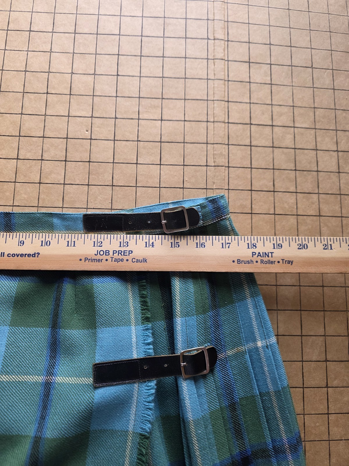Vintage Forsyth Of Edinburgh Women’s Tartan Wool Maxi Skirt Blue Green Plaid L