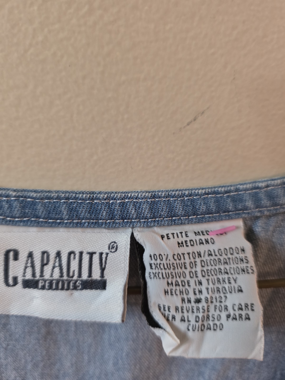 Vintage 90s Denim Capacity Overalls Cottage Boho Jumper Jean Dress Petite Medium
