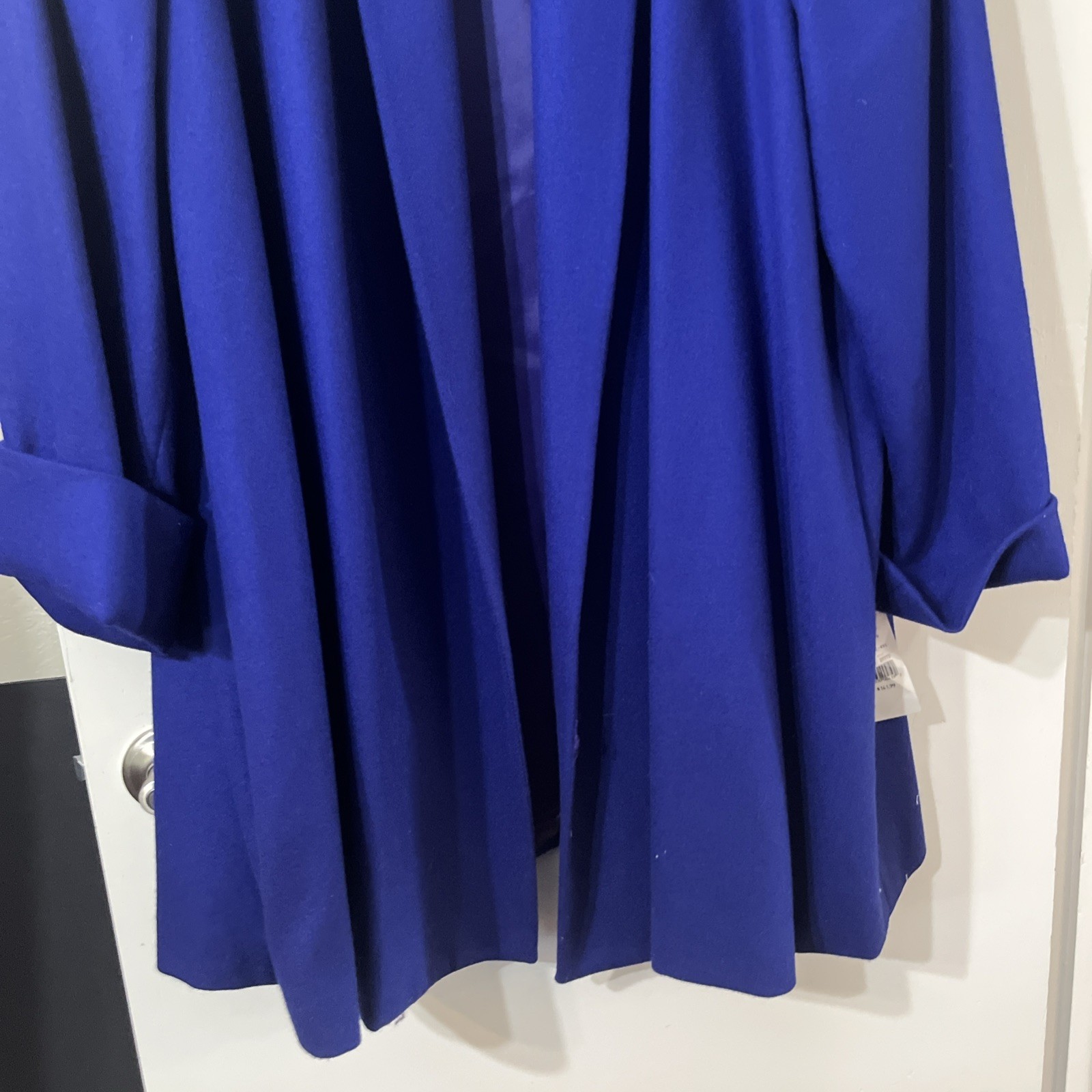 Vintage 1980s Saville II Blue Wool Swing Coat 26W NEW WITH TAGS FLAW COLLAR