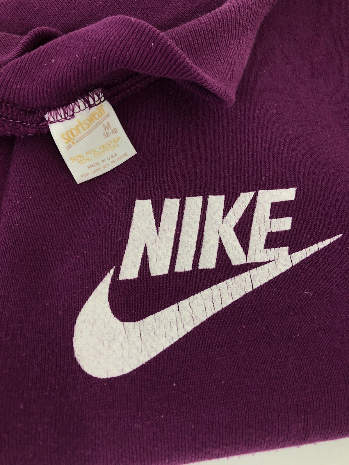 Vintage NIKE Adult S/M Full Zip Sweatshirt Vest Shirt Top Active Retro 70s 80s