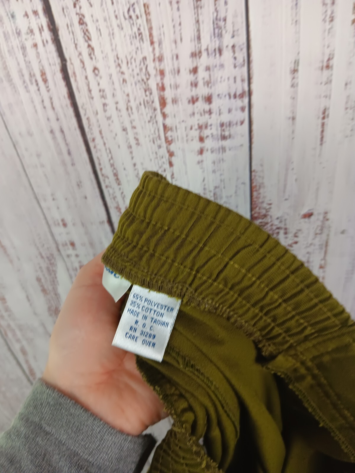 Allison Smith Button-Down Midi Skirt 8P Green Pockets Modest Fall Button Up VTG