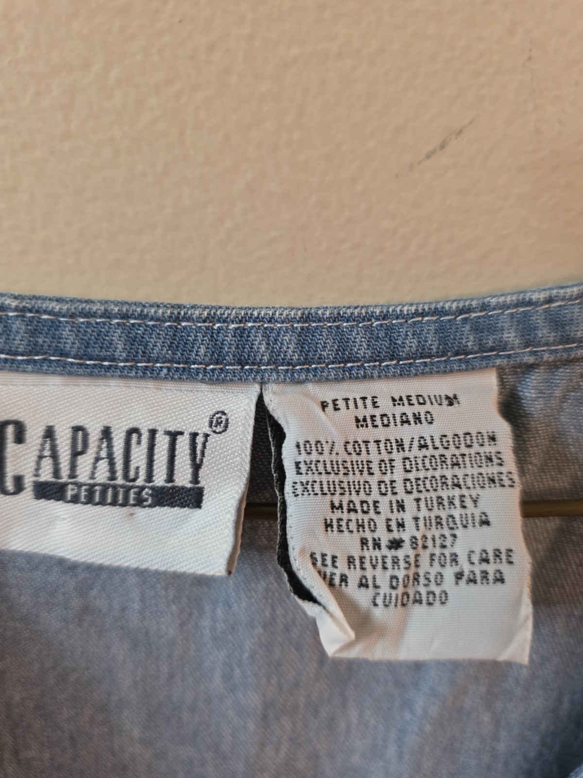 Vintage 90s Denim Capacity Overalls Cottage Boho Jumper Jean Dress Petite Medium