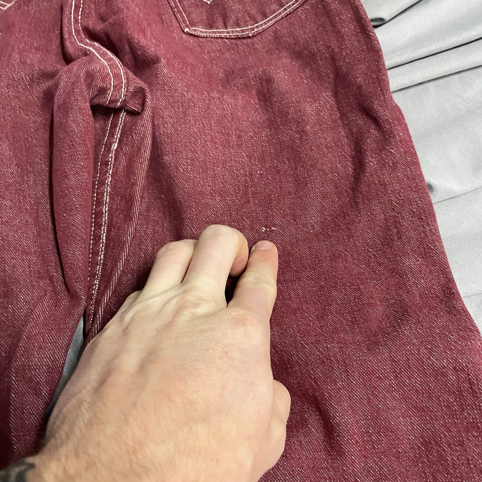 Vtg 50’s 60’s Misses Wrangler Sanforized Women’s Denim Jeans Maroon 24×26 14 USA