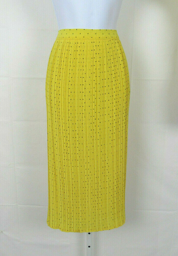 VTG 1980s GAUNILLO OF FRANCE DESIGNER SKIRT & TOP YELLOW BLACK & SILVER LACE