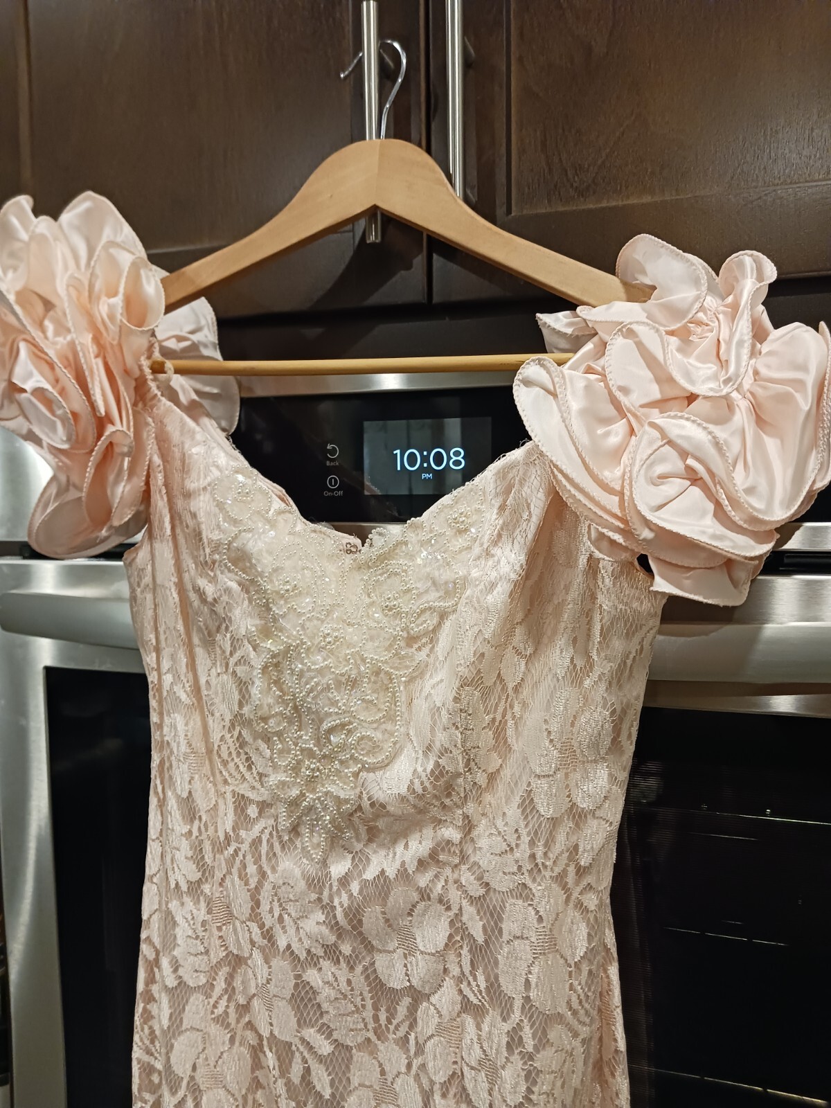 Vintage Michaelangelo Pink Lace Beaded Dress XS-Small