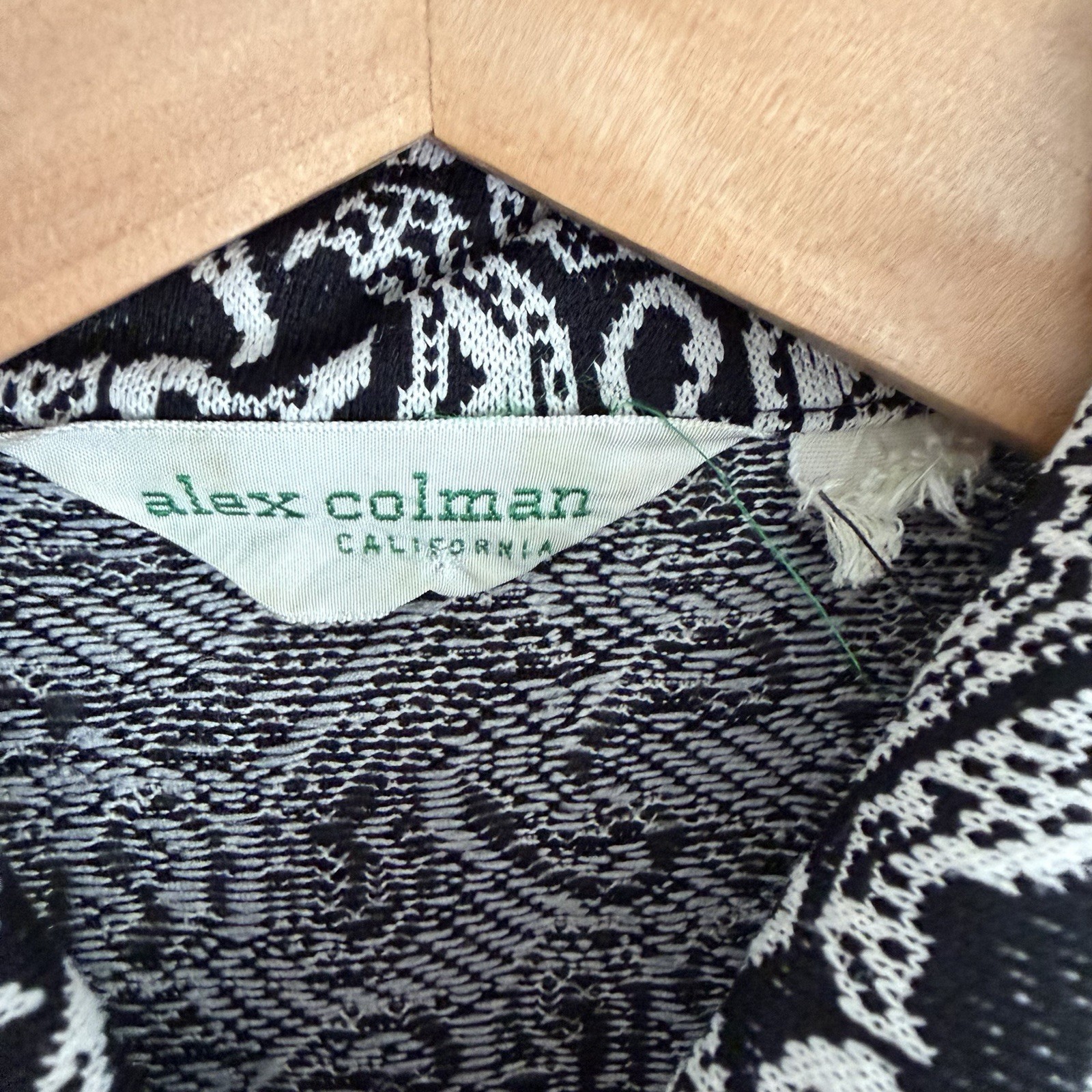 Alex Colman Vintage 70s Black & White Paisley Button Up Shirt Mod Women’s Size M