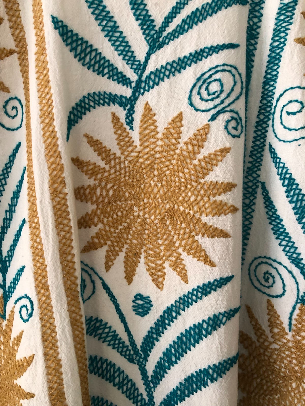 vintage hand embroidered Mexican dress