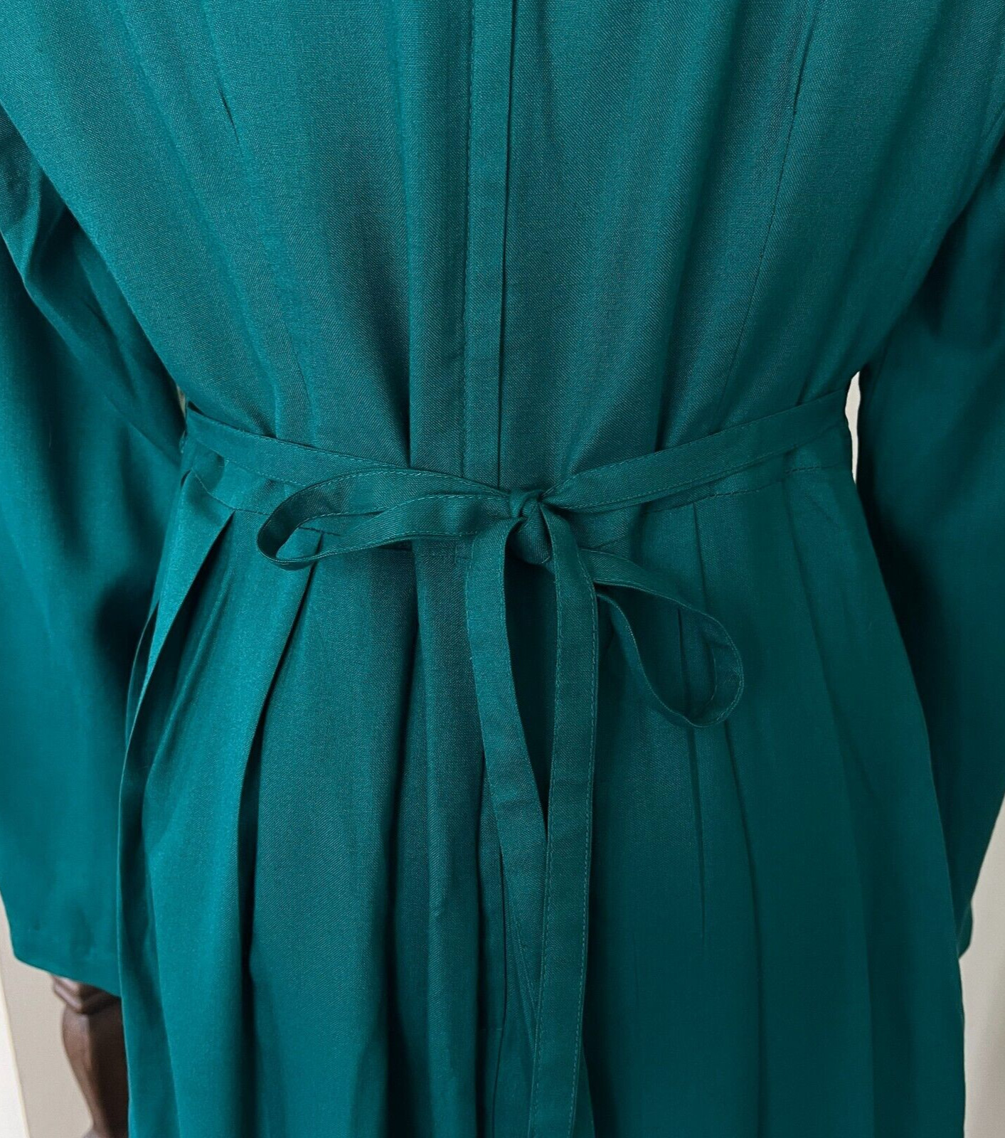 Sarah Elizabeth Long Sleeve Green Vintage Dress sz 12 Embroidered Made in India