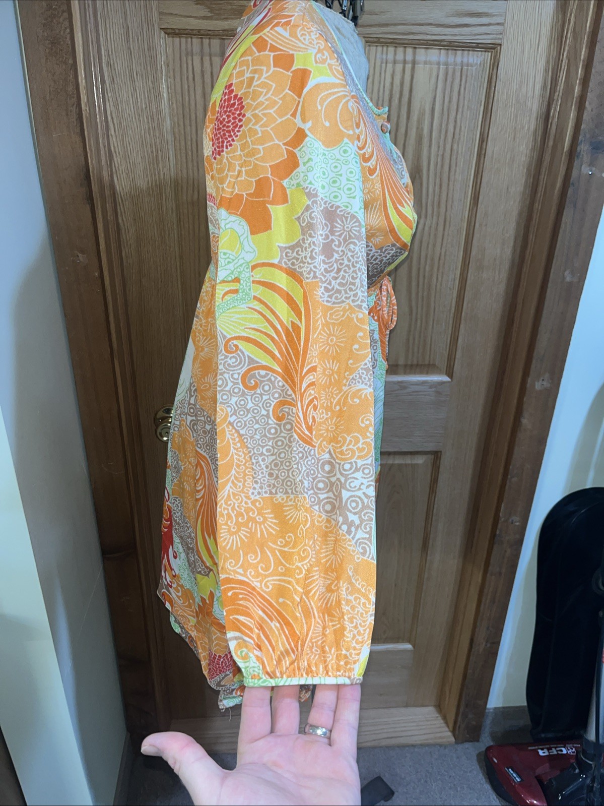 Vtg 60s Gossard Artemis Sheer Nylon Dress/Night Gown Bright Floral Read