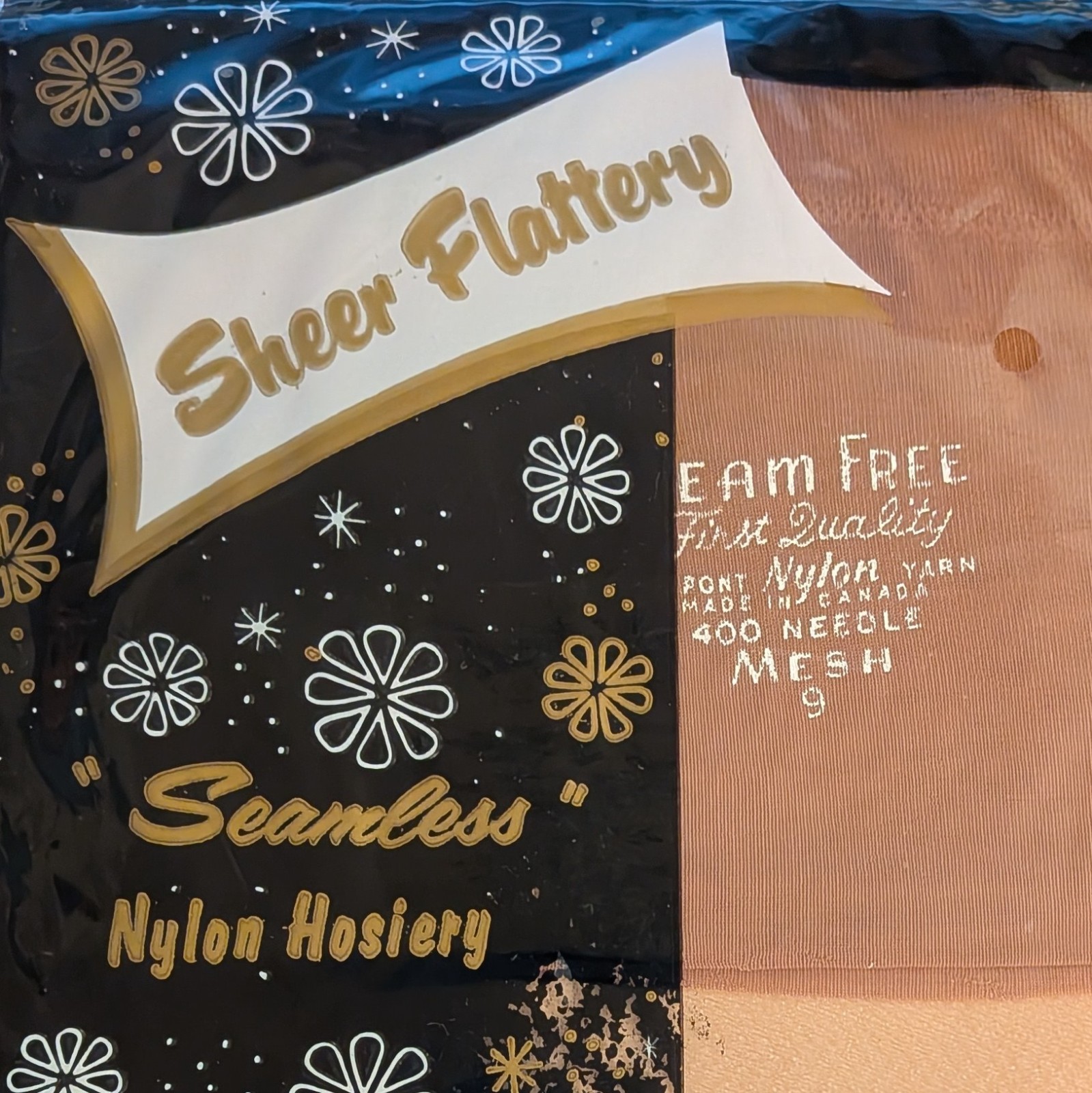 2 Vintage 1960s Dupont Nylon Hosiery Seamless Sheer Flattery Stocking Size 9 NEW