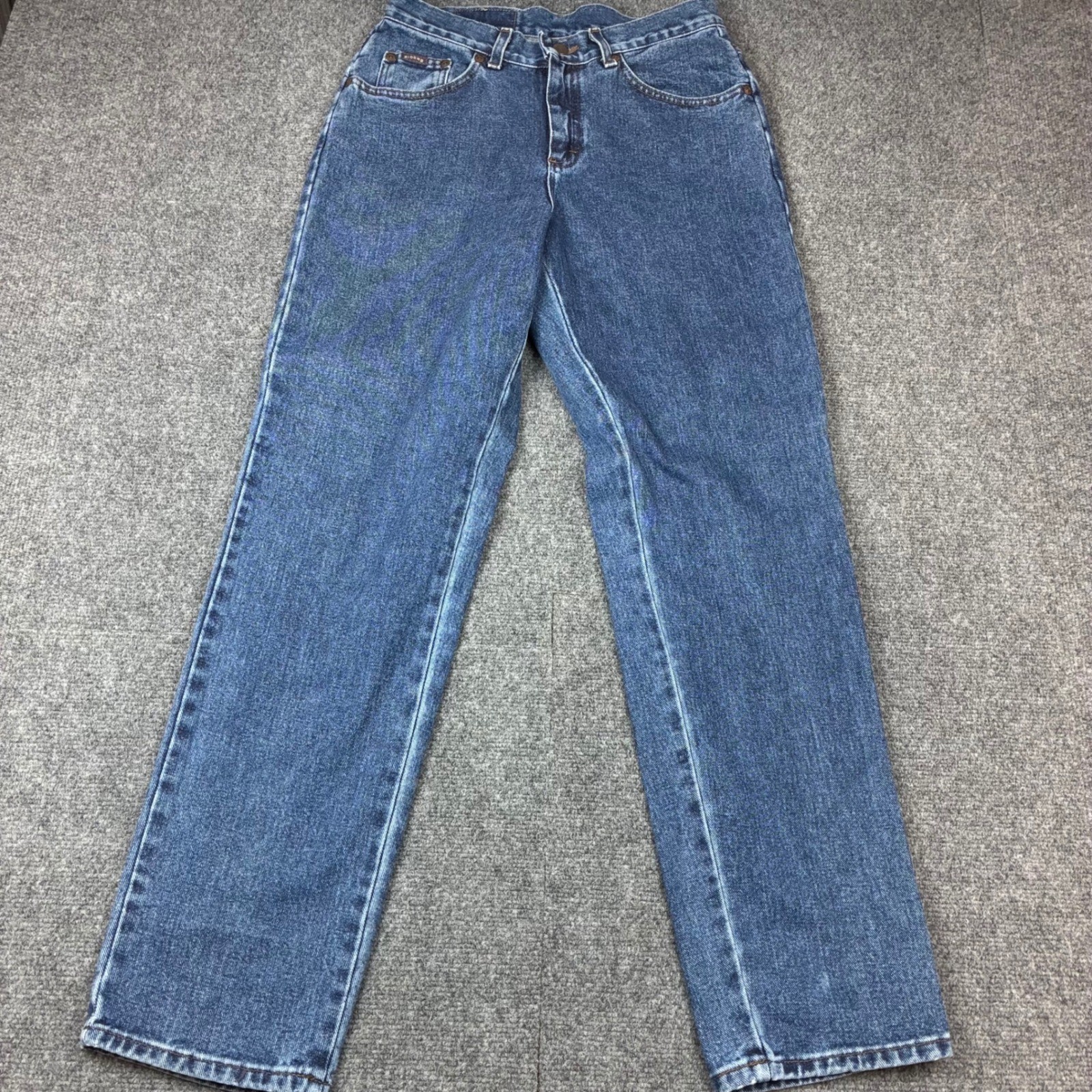 VTG Riders Lee High Waisted Straight Leg Jeans Blue Denim Made in USA 10M 28×32