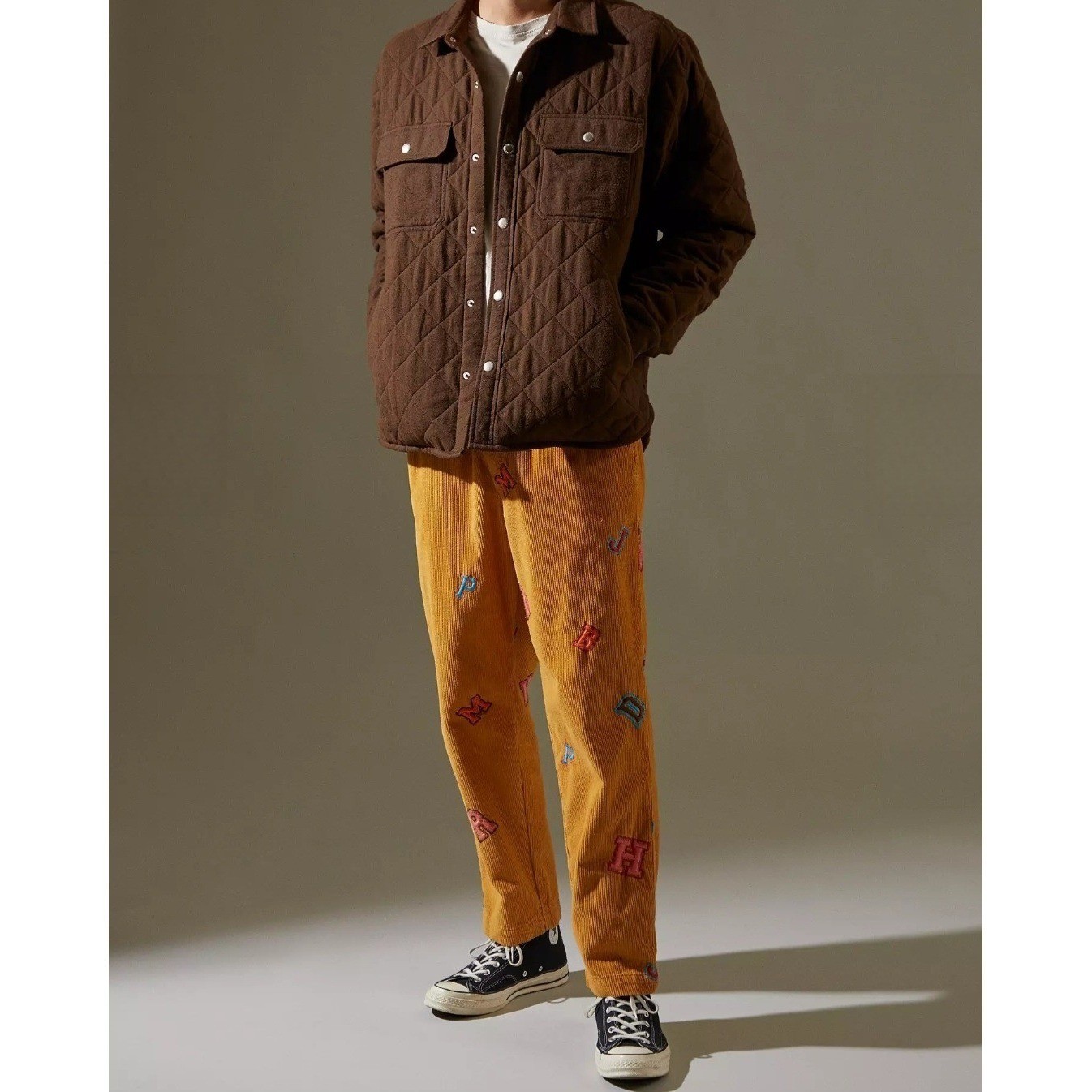 New Urban Outfitters Unisex Corduroy Cotton Patch Pants S/27w Streetwear Kidcore