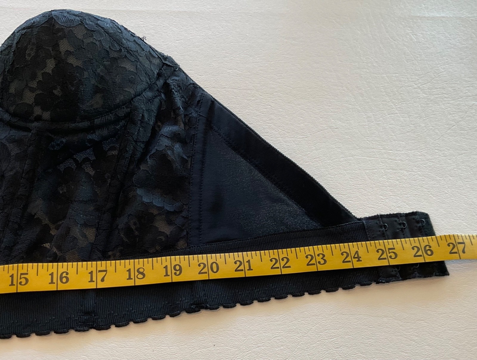 Vintage Shape Mate Black Lace Strapless Corset Bustier Ribbed Bra 36B