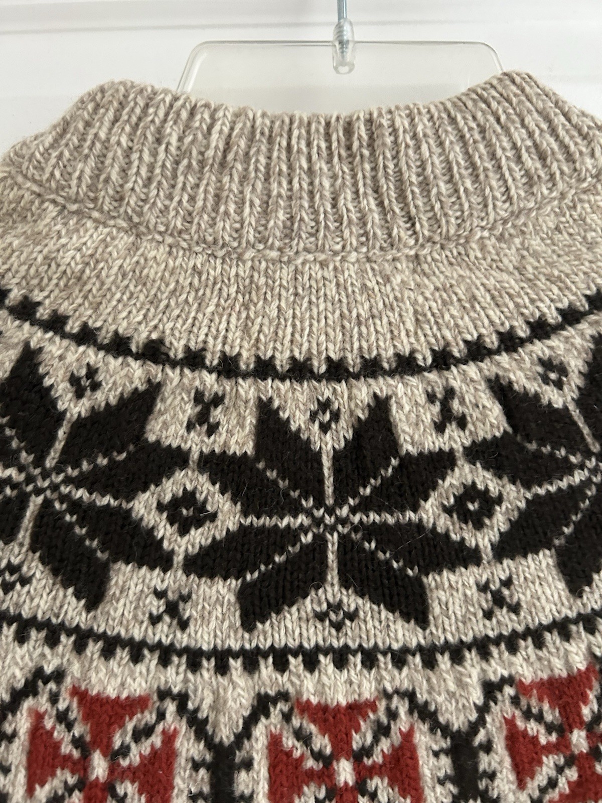 Vintage Woolrich Sweater Fair Isle Size L Wool Blend Pullover Celtic Cross 1960s