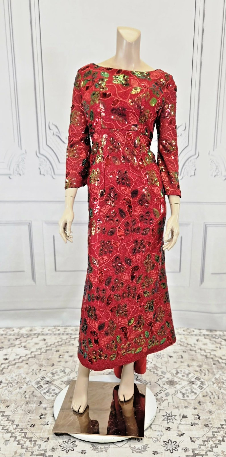 Unbranded Red Sequin Custom Quince Pageant holiday dress Performance Dress sz 12