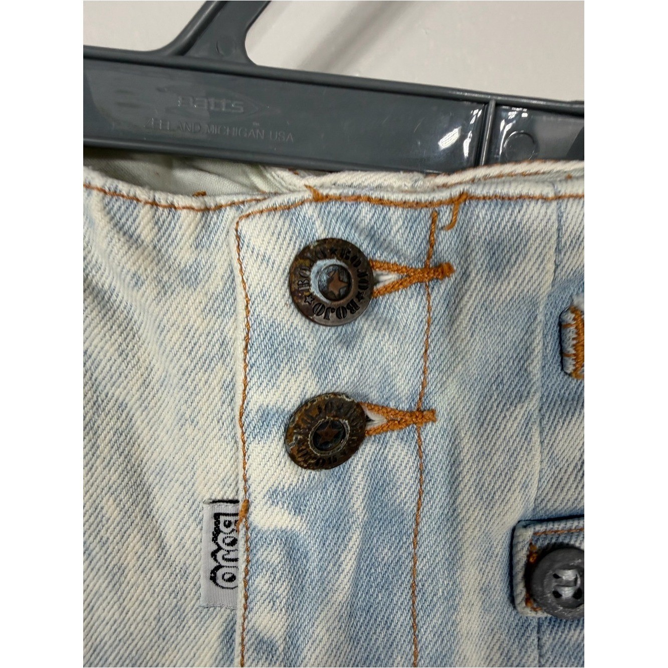 Vintage Bojo One World Acid Wash Pleated Denim Shorts High Waist 28