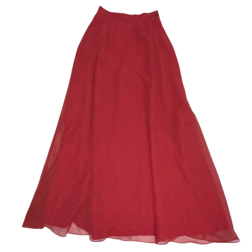 Michaelangelo Vintage Skirt Size 2 Red Flowy Sheer 90s Y2K Gothic Maxi Fairy