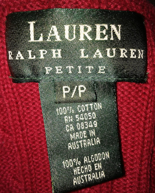 Ralph Lauren Cable Knit Crest Red Sweater w Vintage Plaid Skirt 9 Outfit