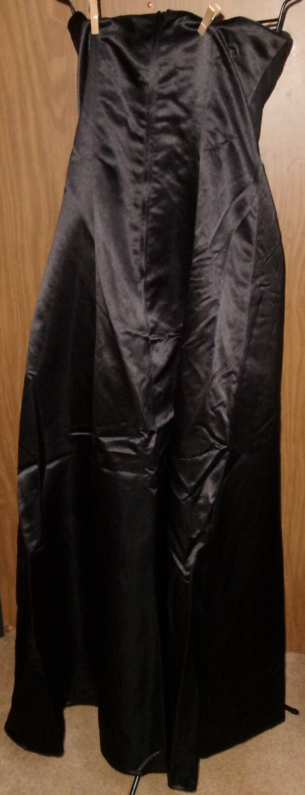 Vintage Black with Bright Blue Insert and Rhinestone Details DEBUT Strapless-S/M