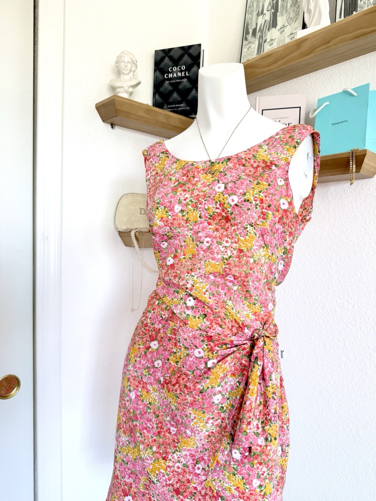 Vintage Guess by Georges Marciano 2 Floral Wrap Mini Dress 80s 90s Cottagecore