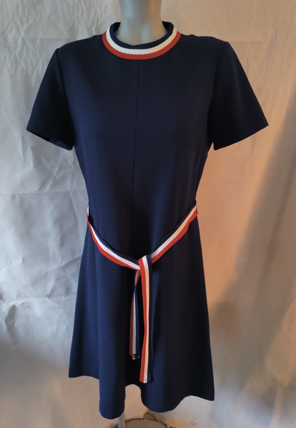 Puritan Forever Young Dark Navy Blue Dress Size 14 Vintage 1972 Made In USA
