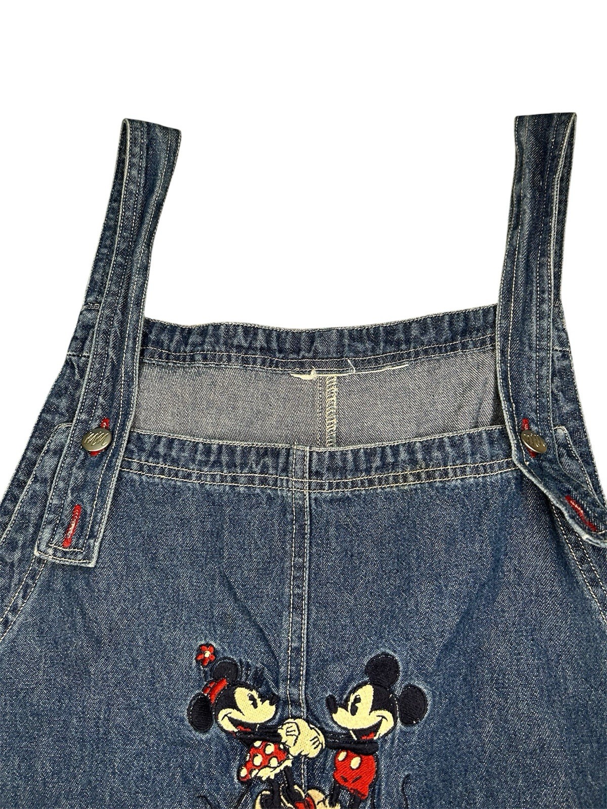 Vtg Disney Store Embroidered Mickey Minnie Denim Overall Dress Approx 18-20W*