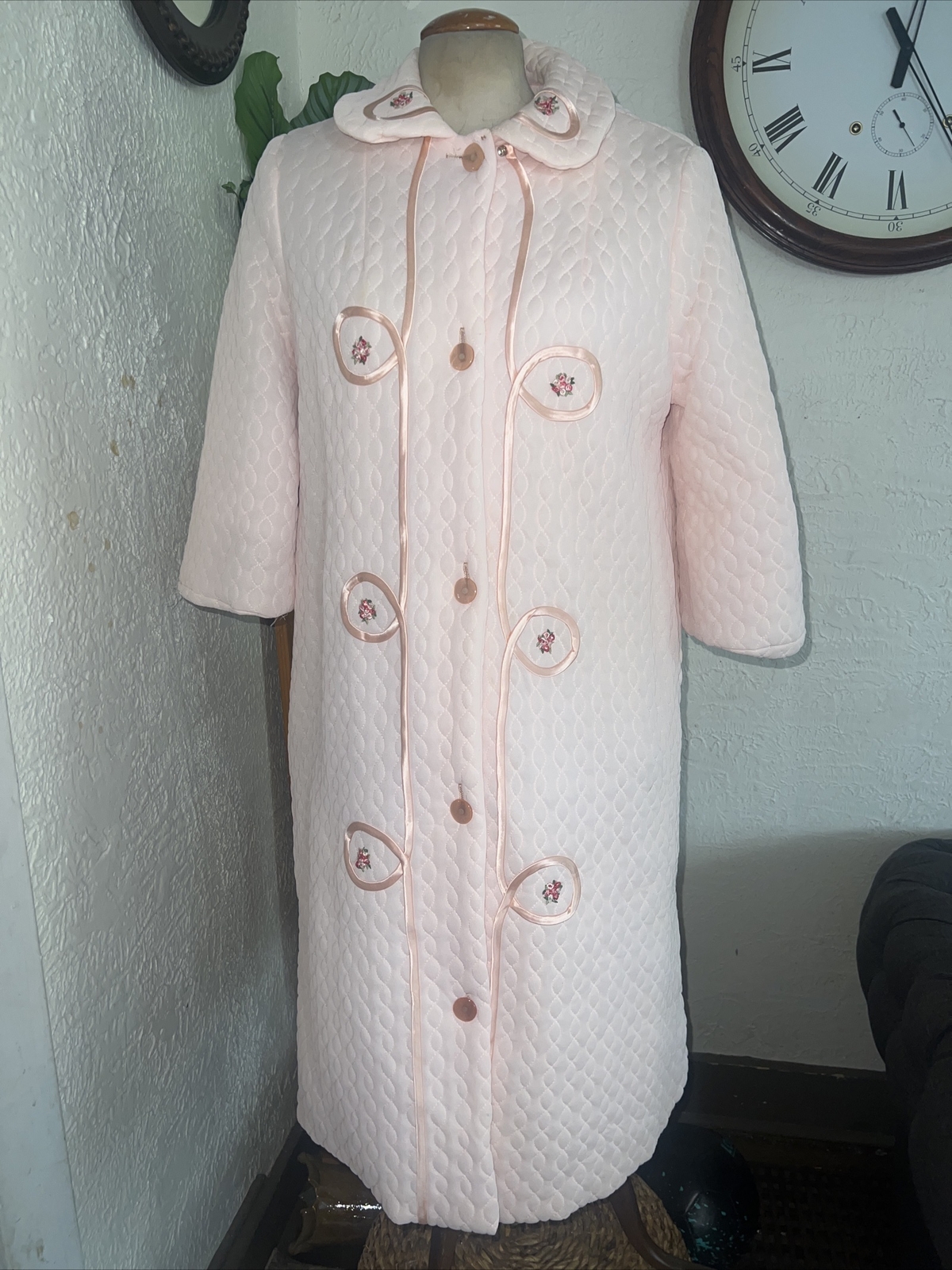 Rhapsody By Glazier 1950 Womens Vintage Robe Puffy Quilted Lined Suze 8