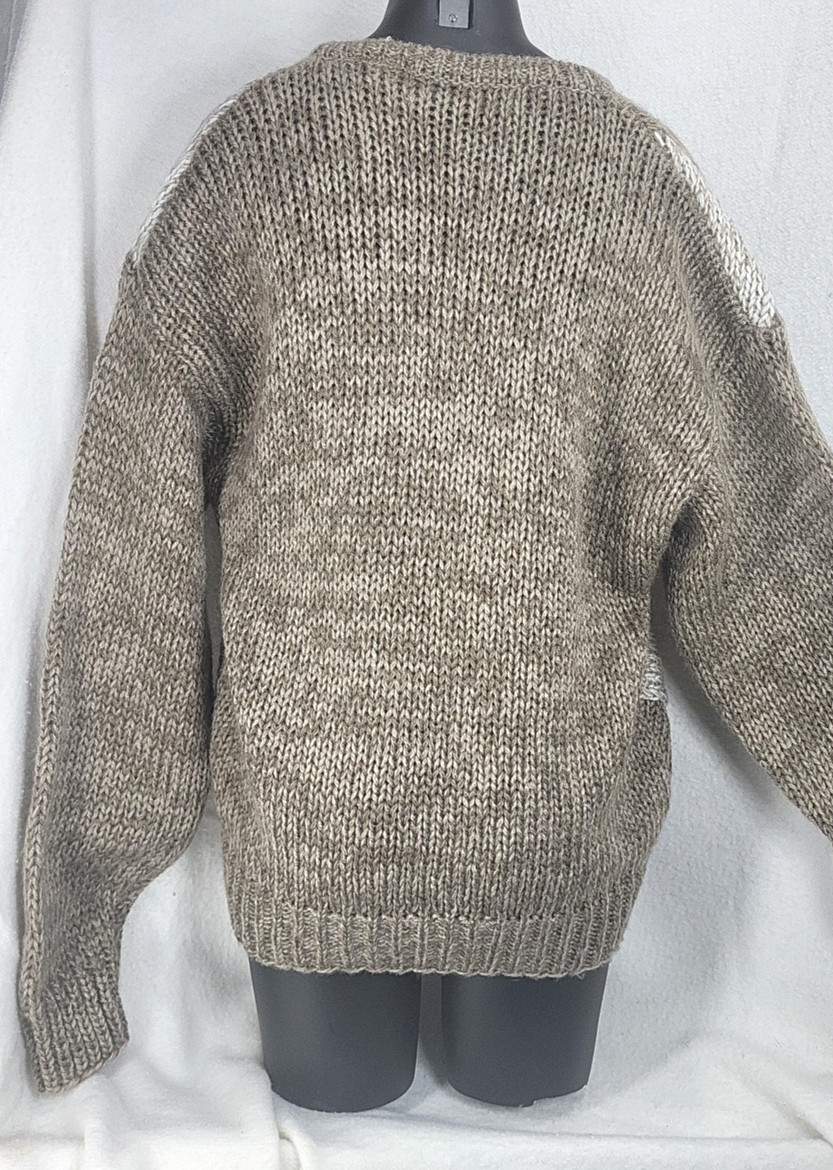 Vintage 80s Forum Sweater Women’s Large Chunky Knit Argyle Cozy Coastal Brown