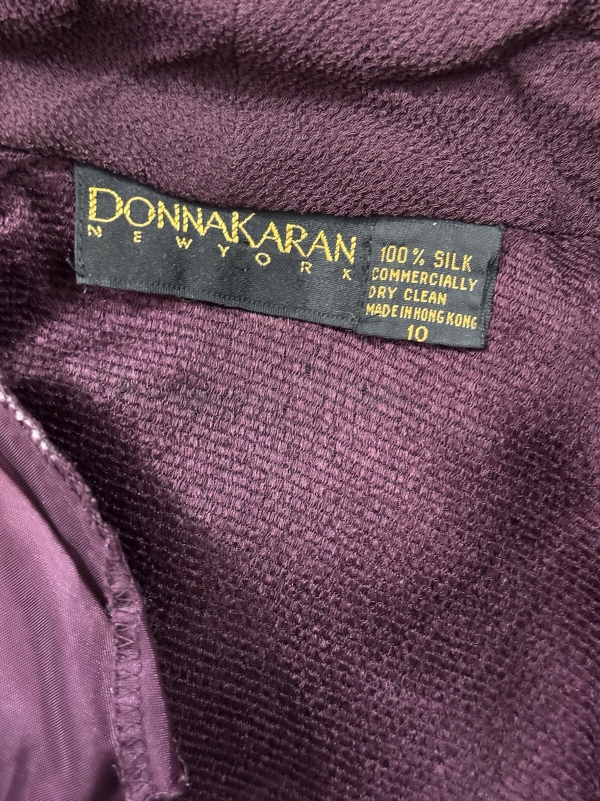 1990’s Eggplant Purple V Neck One Piece by Donna Karan New York