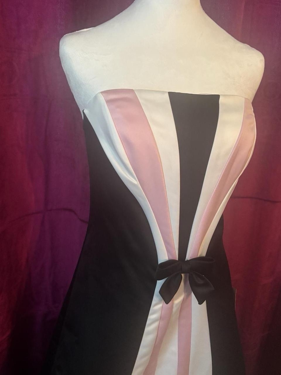 Jessica McClintock Vintage Black White And Pink Prom Dress Brand New! Size 5-6
