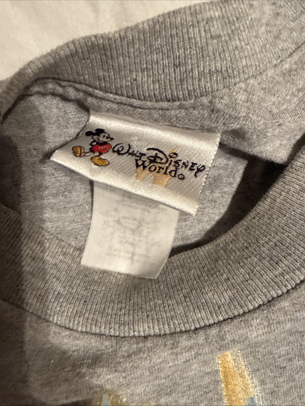 Walt Disney World Where Dreams Come True Gray T Shirt Cast Characters XL 22×26