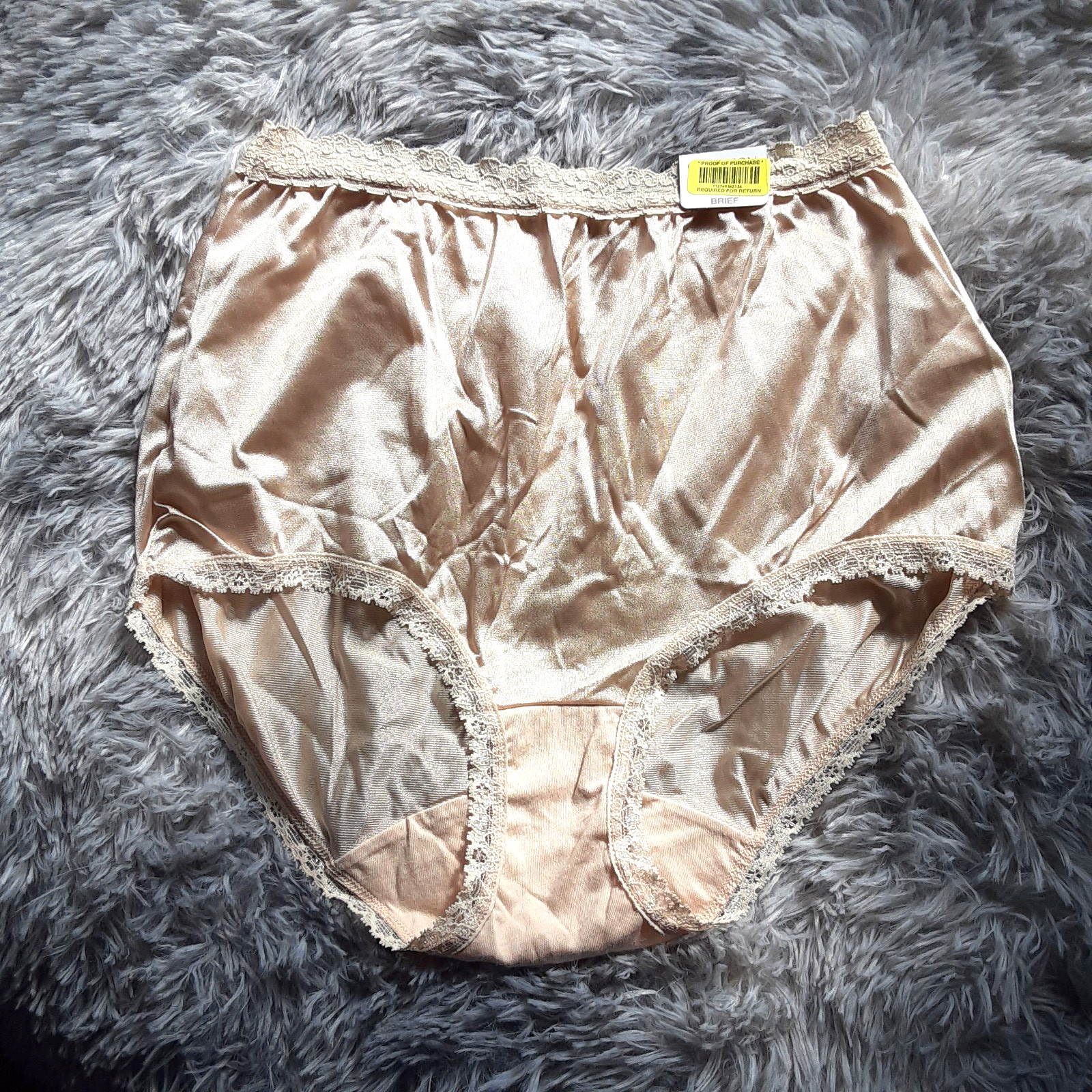 Shiny Nylon Cotillion Granny Panties Size 6 Beige NWT Cotton Gusset