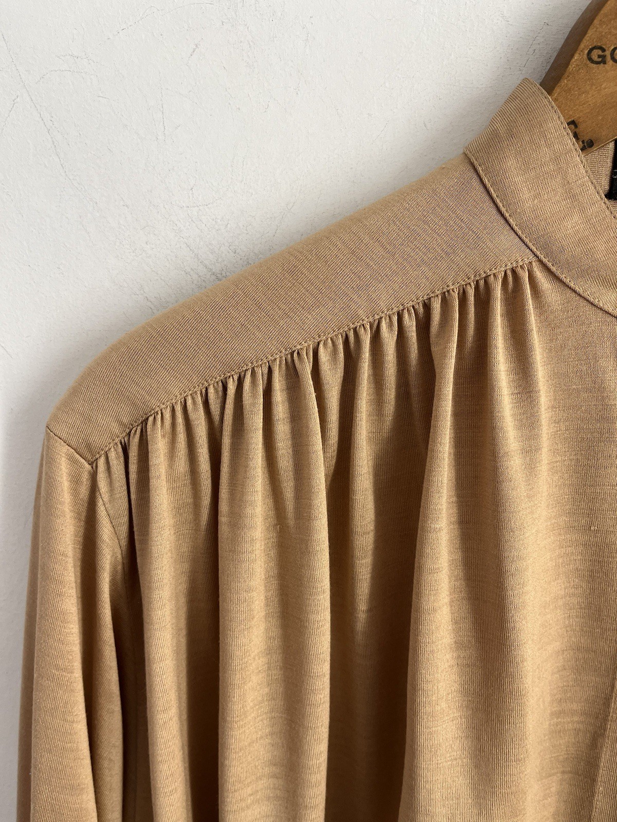 1970s 80s Rare Designer Ted Lapidus Couture Silk Jersey Draped Blouse S/M