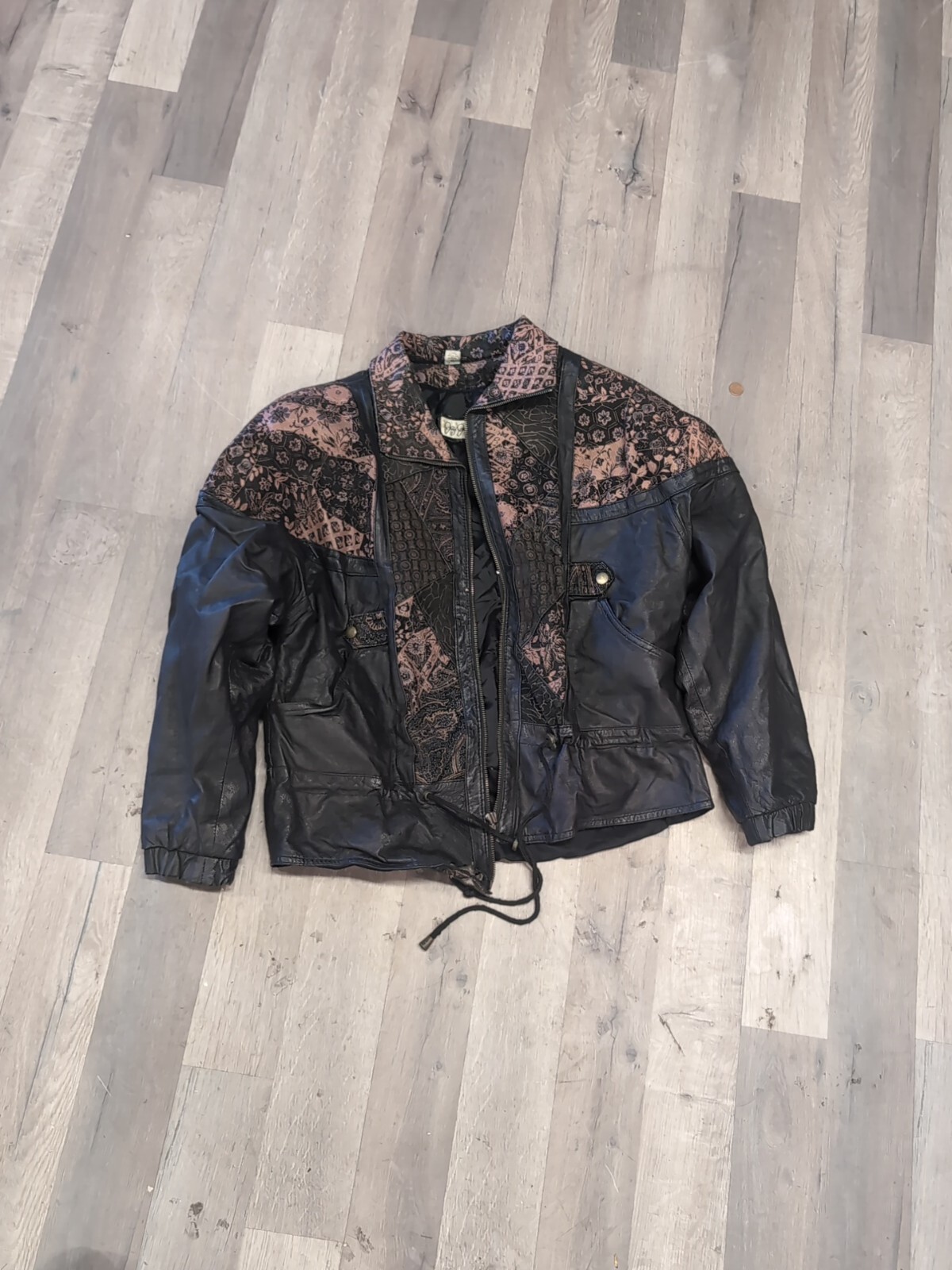 1980s Patchwork Leather Jacket . Medium. D7