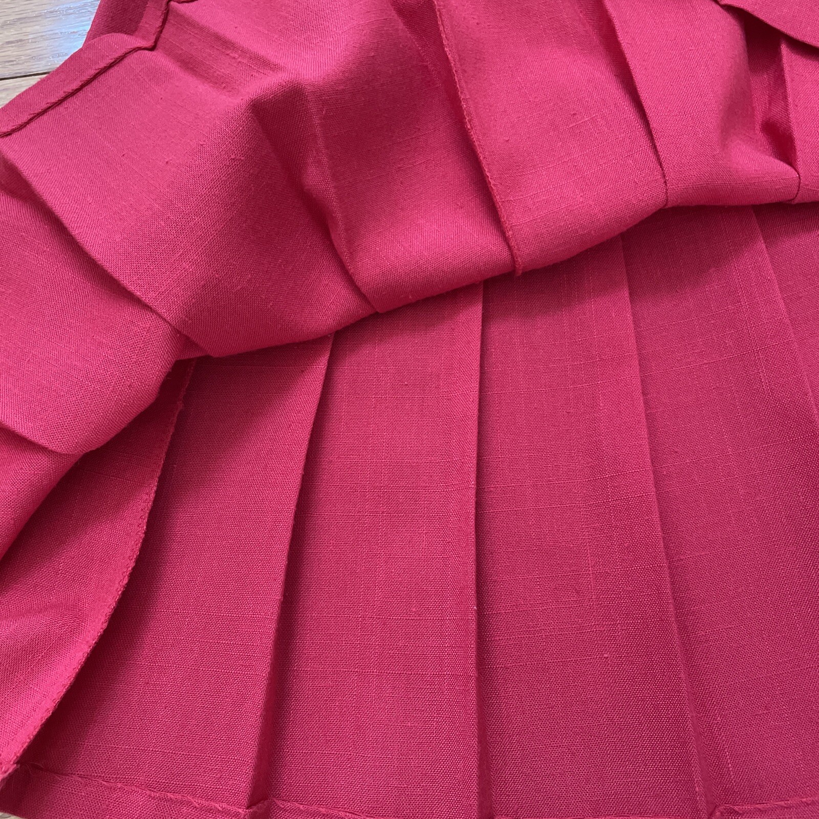 VTG Deb Womens Casual Pleated Button Zip Red A Line Skirt XS Tennis Cheer Style
