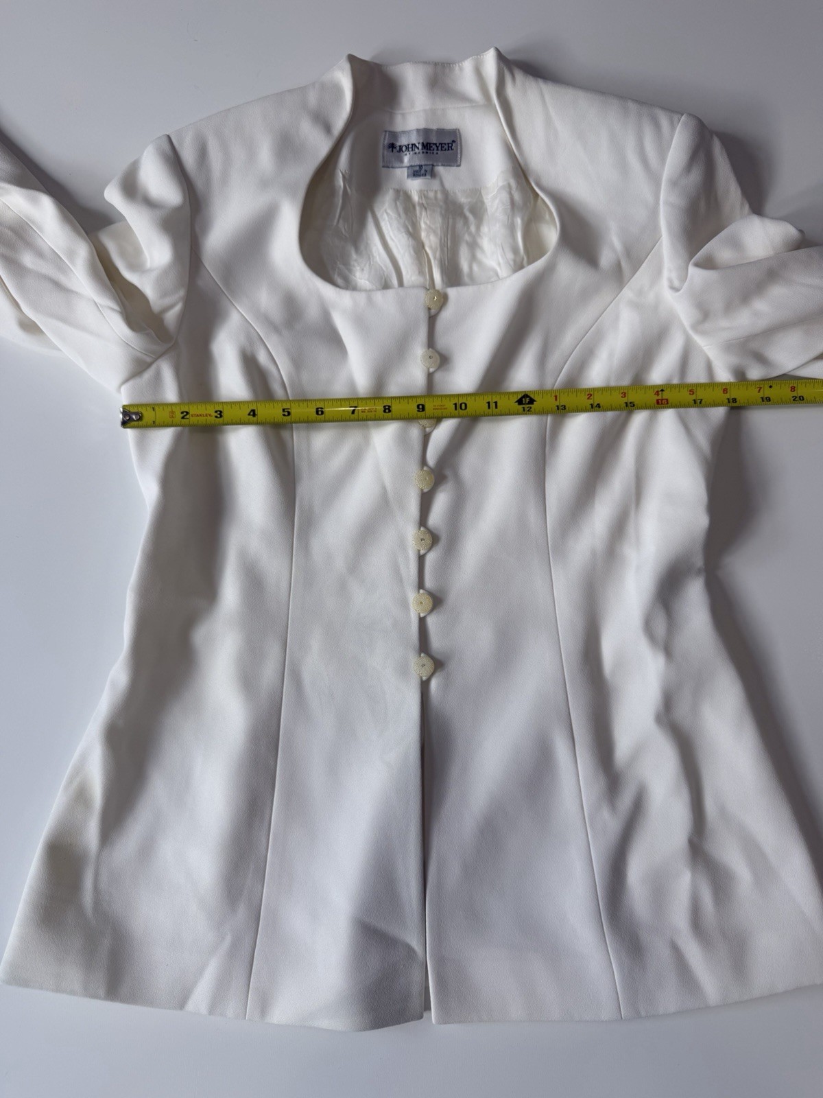 John Meyer of Norwich Women 2PC Ivory Skirt Suit Size 10 Lined Classic