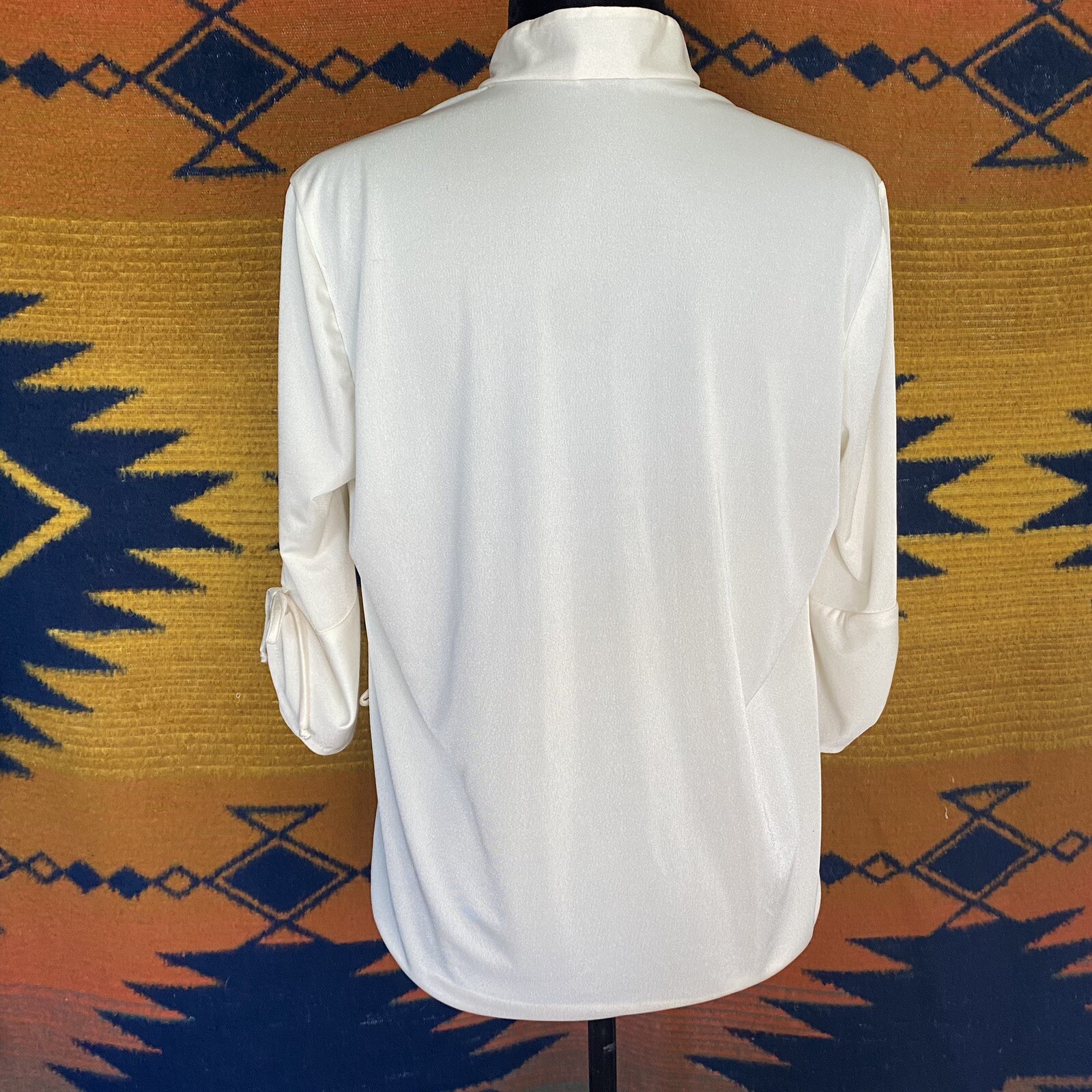 Vintage Topson Downs Of California Bohemian Blouse. Creamy White. Size Large.