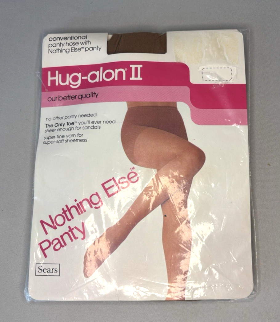 Vintage 1980’s Sears Hug-Alon II Full Nylon Stockings Size Tall 1 Pair NIP