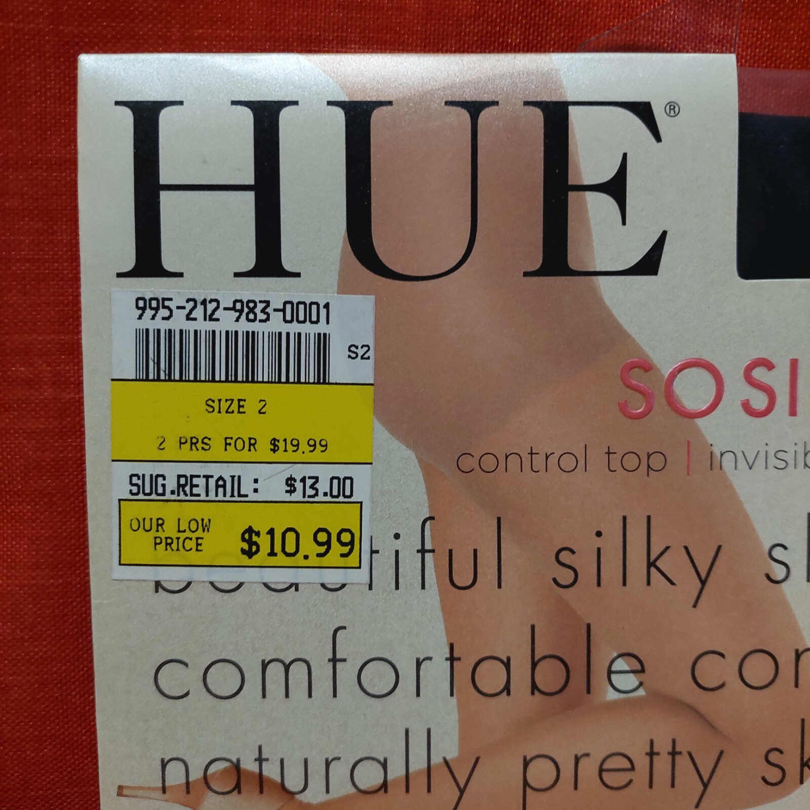 Vintage Pantyhose HUE So Silky Sheer Invisible Reinforced Toe Black Size 2 BONT1