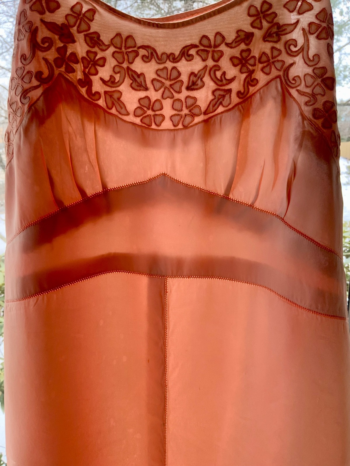 Vintage Peach Silk Satin Slip Dress – 1990s Lingerie Dress XS