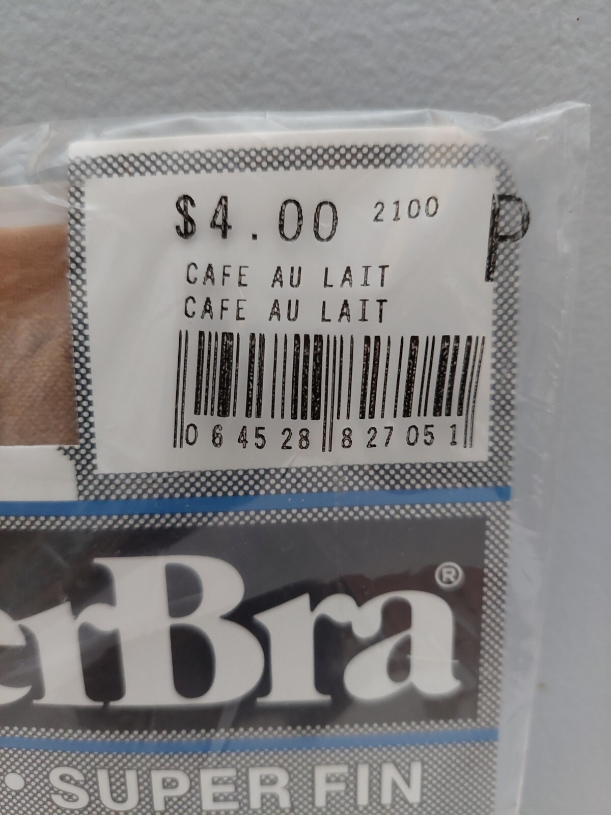 Vintage Pantyhose Wonderbra Super Sheer Color Café au Lait Size P BWS1