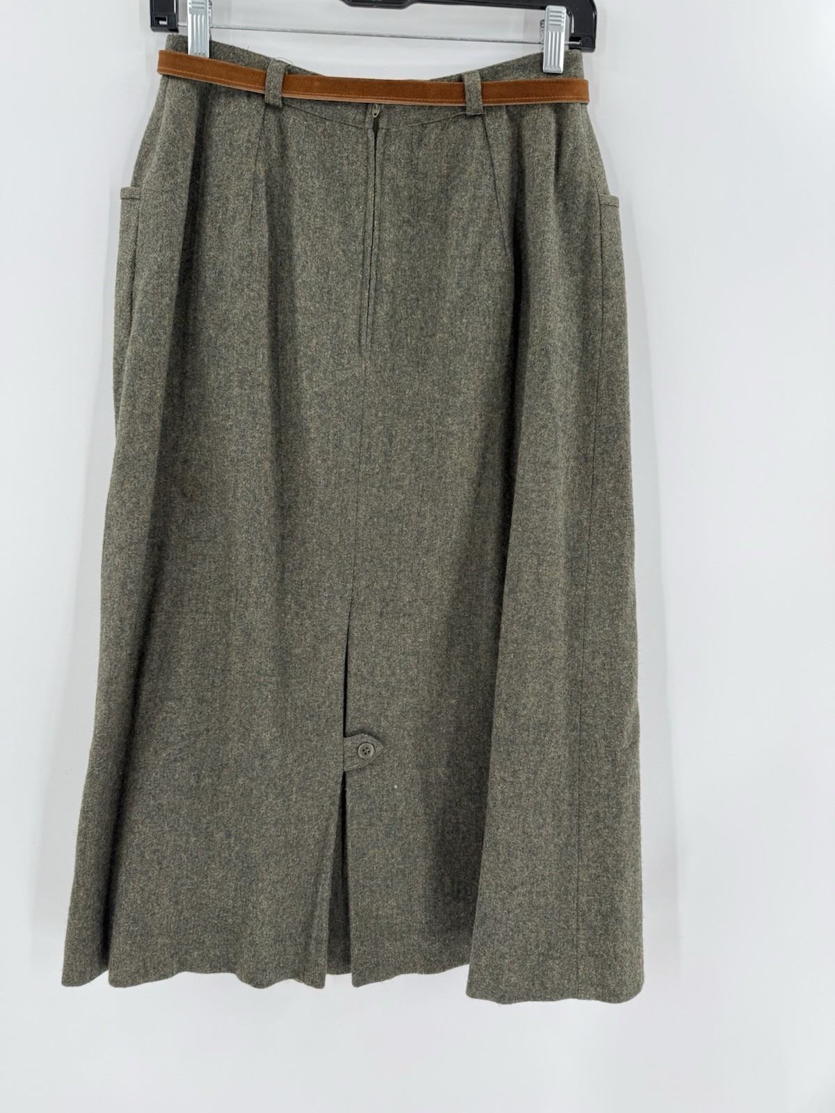 GORGEOUS MINIMALIST VINTAGE John Meyer Green Maxi Pencil Skirt 100% WOOL Size 12