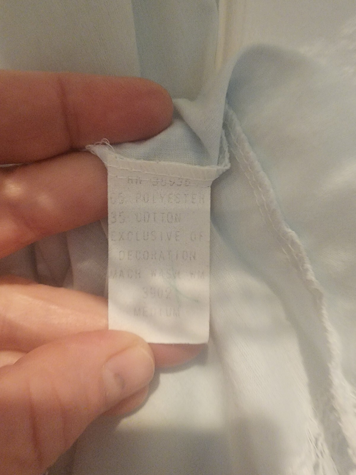 Vintage Night Gown Pale Blue and Lace Crisp and Clean Cotton Poly Blend Medium