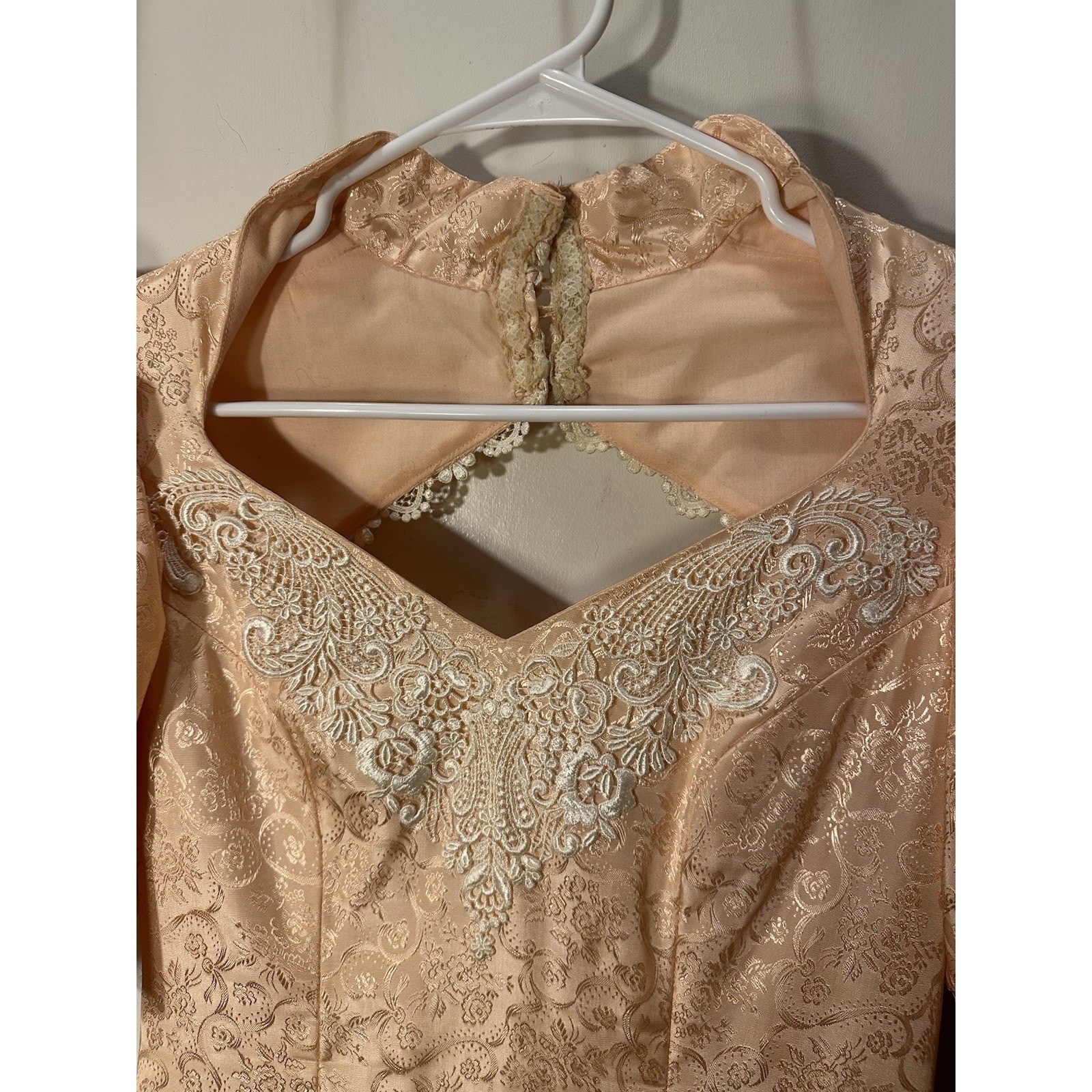 Vtg Women’s Prairie Cottagecore Little Bo Peep Dress Pink Lace puffy sleeves